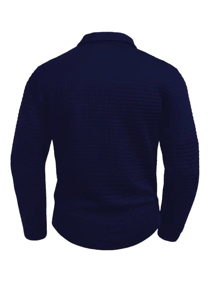 Men's Waffle Texture Polo Shirt Short-Sleeve Collared Casual Everyday