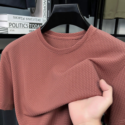 Men's Tee Short-Sleeve Crew Neck Elegant Casual Everyday Layering Smart-Casual Soft Versatile Basic Rune