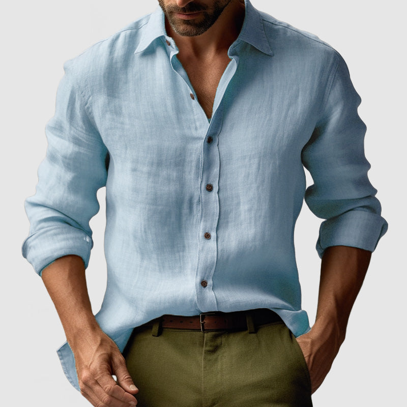 Men's Button-Down Shirt Classic Long-Sleeve Collared Smart-Casual Office Casual Everyday Relaxed Fit Alcott