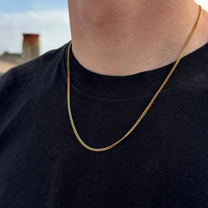 Men's Stylish Gold Chain Necklace Minimalist Design Everyday Accessory