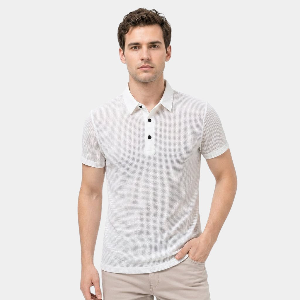 Men's Polo Shirt Short-Sleeve Regular Fit Collared Casual Smart-Casual Everyday Golf Sport Holiday Callum