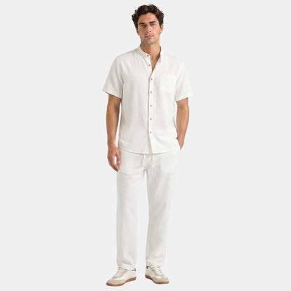 Men's Shirt & Trousers Set Two-Piece Collared Matching Casual Smart-Casual Holiday Everyday Outfit Gabriel