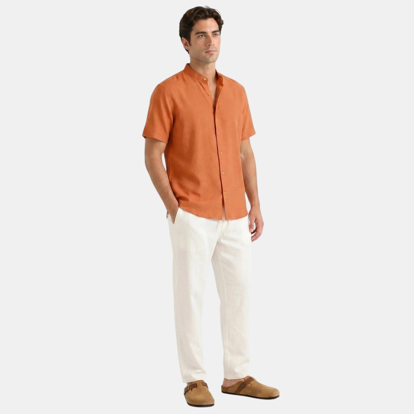 Men's Shirt & Trousers Set Two-Piece Collared Matching Casual Smart-Casual Holiday Everyday Outfit Gabriel
