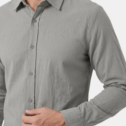 Men's Long-Sleeve Shirt Button-Up Collared Draped Casual Smart-Casual Everyday Relaxed Fit Layering Lorenzo