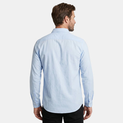 Men's Long-Sleeve Shirt Button-Up Collared Draped Casual Smart-Casual Everyday Relaxed Fit Layering Lorenzo