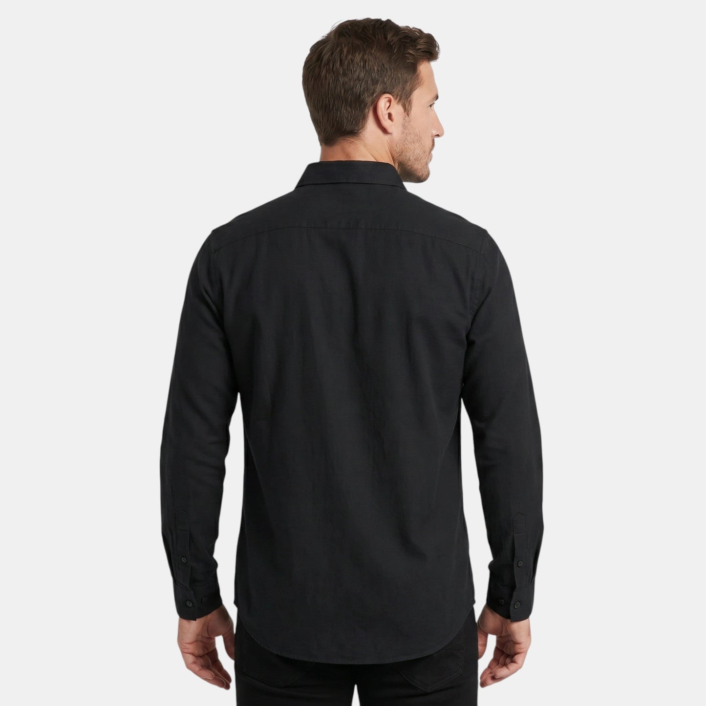 Men's Long-Sleeve Shirt Button-Up Collared Draped Casual Smart-Casual Everyday Relaxed Fit Layering Lorenzo