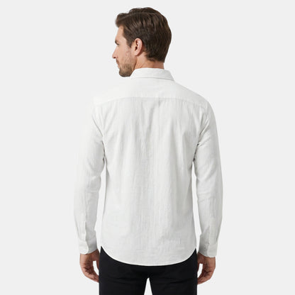 Men's Long-Sleeve Shirt Button-Up Collared Draped Casual Smart-Casual Everyday Relaxed Fit Layering Lorenzo