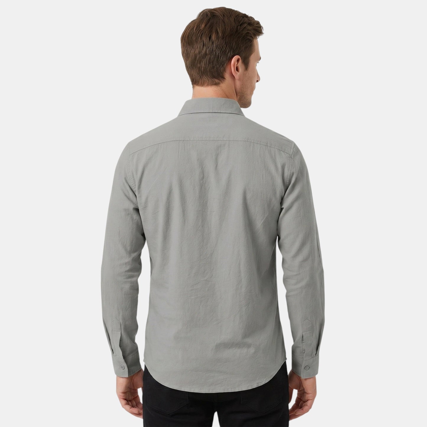 Men's Long-Sleeve Shirt Button-Up Collared Draped Casual Smart-Casual Everyday Relaxed Fit Layering Lorenzo