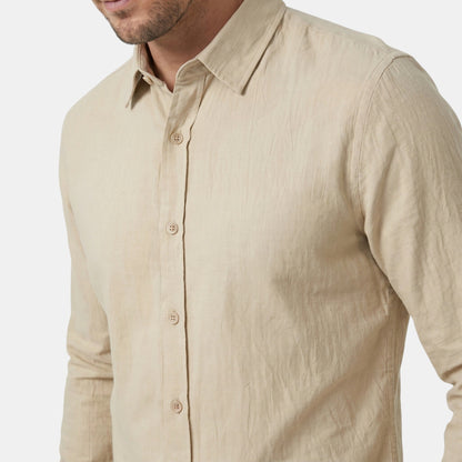 Men's Long-Sleeve Shirt Button-Up Collared Draped Casual Smart-Casual Everyday Relaxed Fit Layering Lorenzo