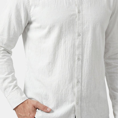 Men's Long-Sleeve Shirt Button-Up Collared Draped Casual Smart-Casual Everyday Relaxed Fit Layering Lorenzo