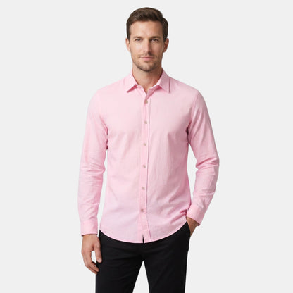 Men's Long-Sleeve Shirt Button-Up Collared Draped Casual Smart-Casual Everyday Relaxed Fit Layering Lorenzo