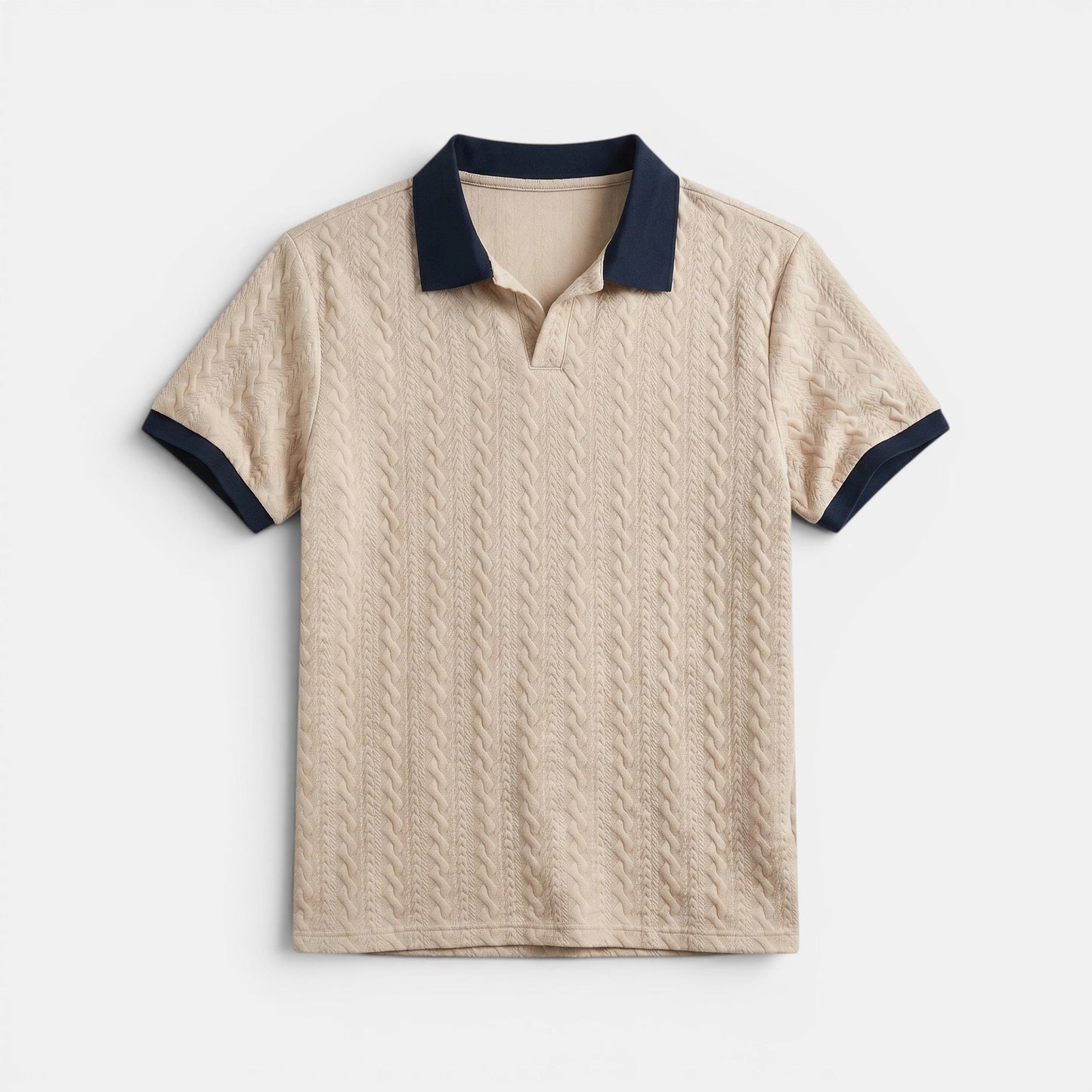 Men's V-Neck Polo Shirt Short-Sleeve Regular Fit Collared Casual Smart-Casual Everyday Golf Sport Tobias