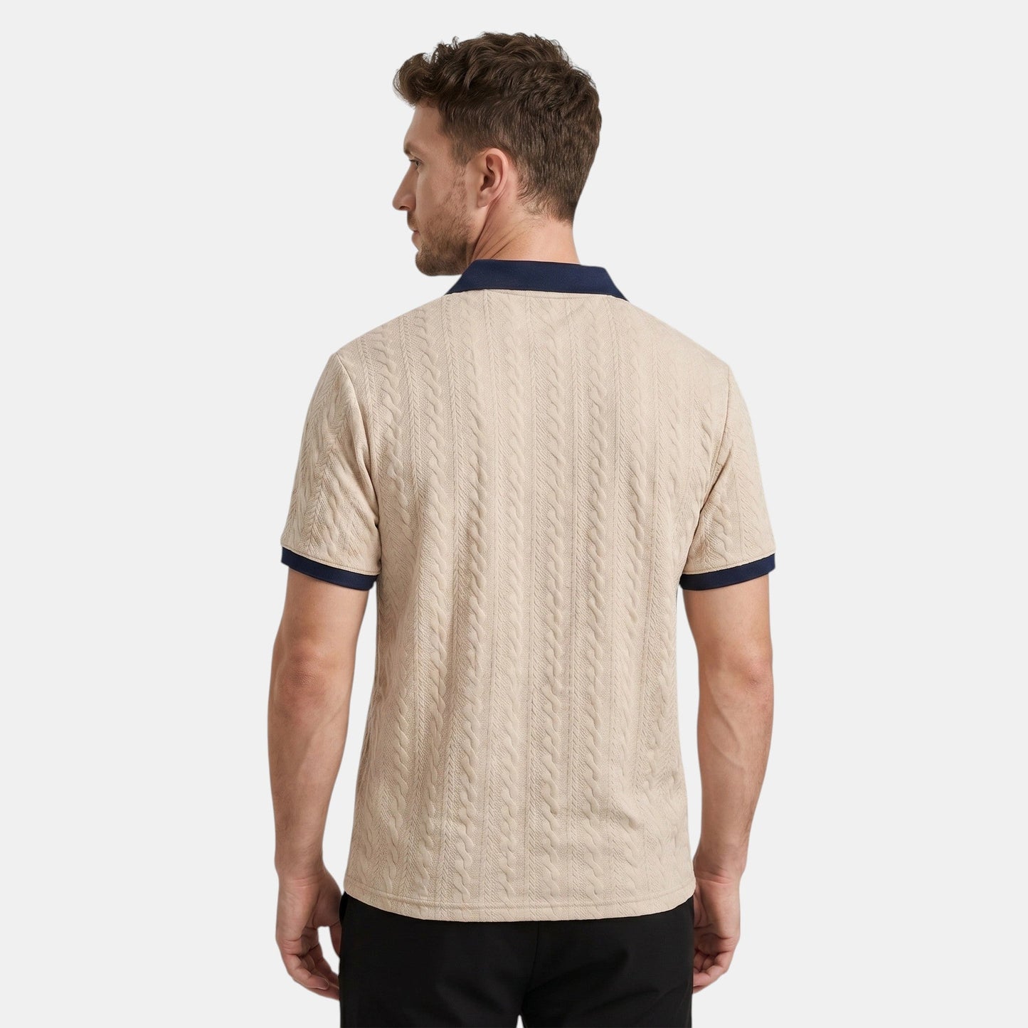 Men's V-Neck Polo Shirt Short-Sleeve Regular Fit Collared Casual Smart-Casual Everyday Golf Sport Tobias