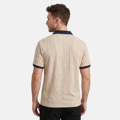 Men's V-Neck Polo Shirt Short-Sleeve Regular Fit Collared Casual Smart-Casual Everyday Golf Sport Tobias