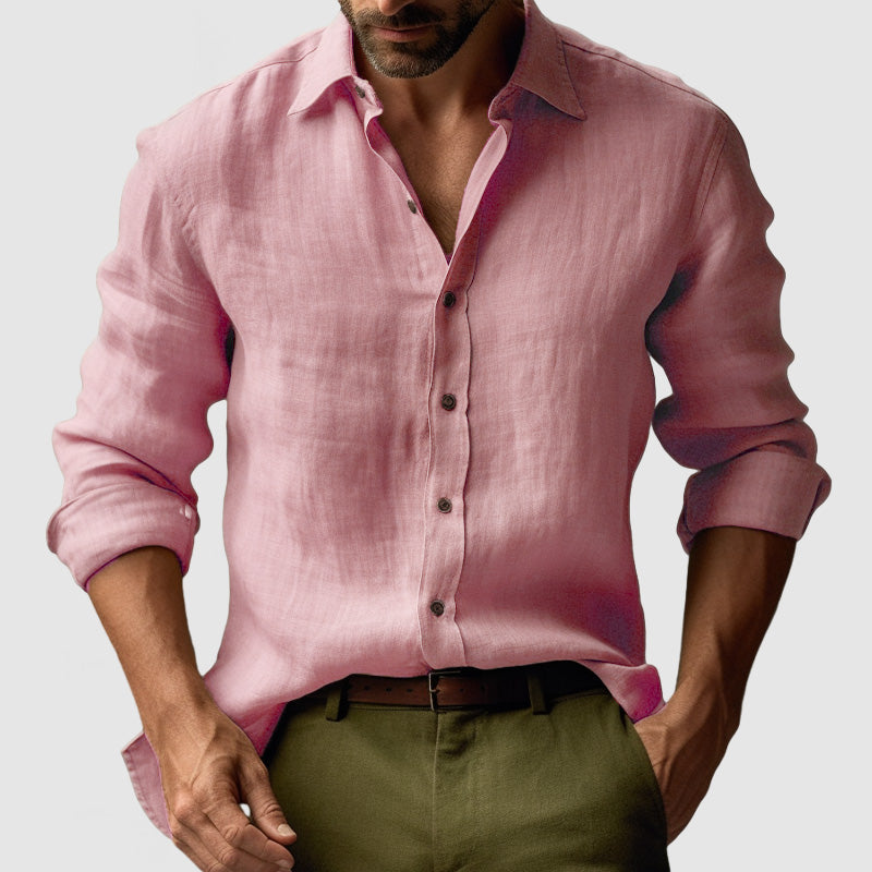 Men's Button-Down Shirt Classic Long-Sleeve Collared Smart-Casual Office Casual Everyday Relaxed Fit Alcott