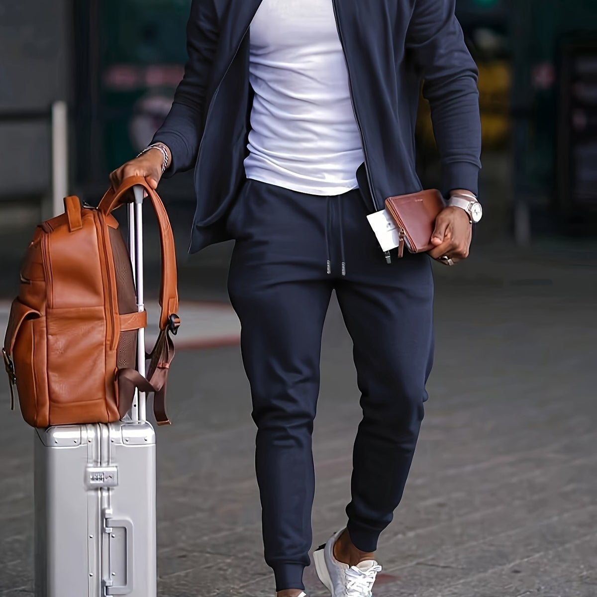 Men's Casual Outfit Set Relaxed Fit Short-Sleeve Layered Everyday Style