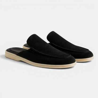 Men's Suede Mules Slip-On Open-Back Loafers Casual Smart-Casual Everyday Comfort Leather Look Versatile Torin