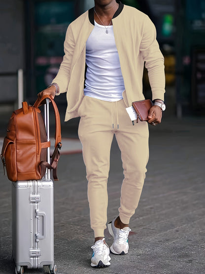 Men's Casual Outfit Set Relaxed Fit Short-Sleeve Layered Everyday Style