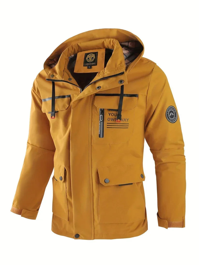 Men's Waterproof Winter Jacket Hooded Design Insulated Outdoor Active