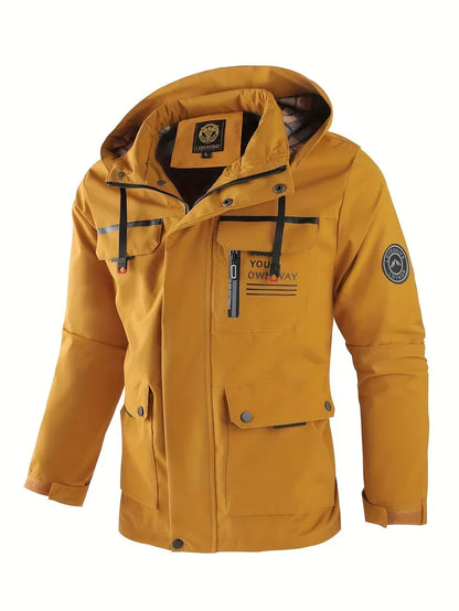 Men's Waterproof Winter Jacket Hooded Design Insulated Outdoor Active
