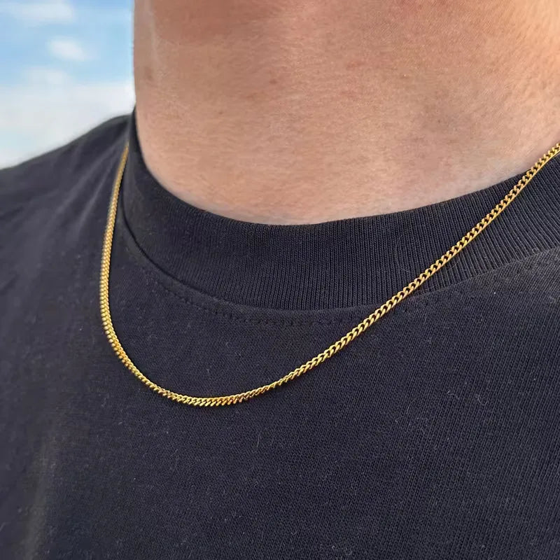 Men's Stylish Gold Chain Necklace Minimalist Design Everyday Accessory