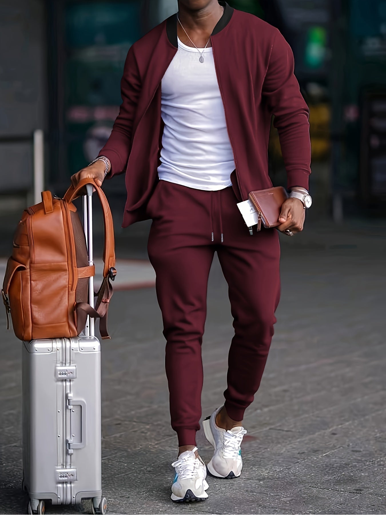 Men's Casual Outfit Set Relaxed Fit Short-Sleeve Layered Everyday Style