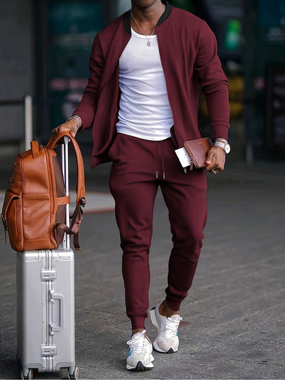 Men's Casual Outfit Set Relaxed Fit Short-Sleeve Layered Everyday Style