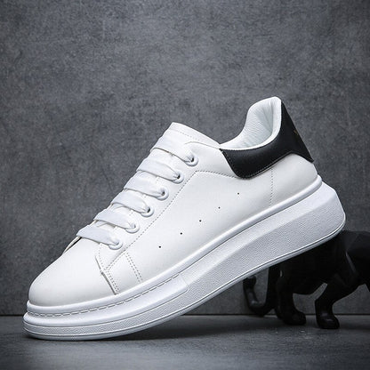 Men's Low-Top Sneakers White Lace-Up Trainers Minimalist Casual Everyday Walking Sport Comfort Streetwear Versatile Sable