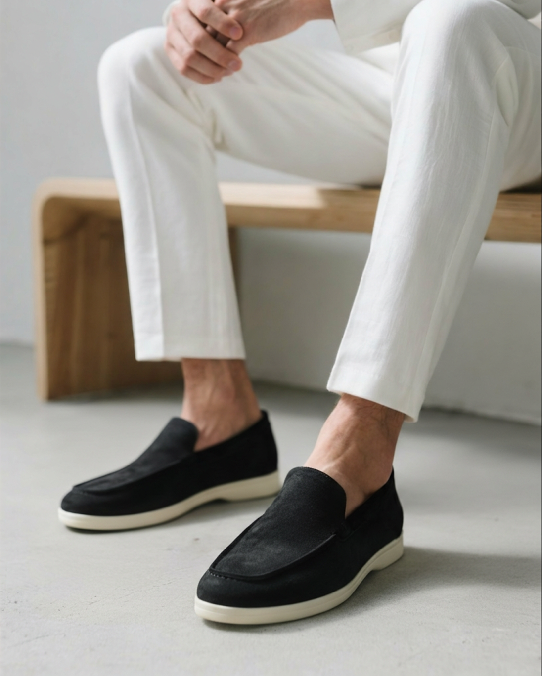 Men's Suede Loafers Slip-On Round Toe Moccasin Smart-Casual Office Casual Everyday Formal Leather Look Ellery