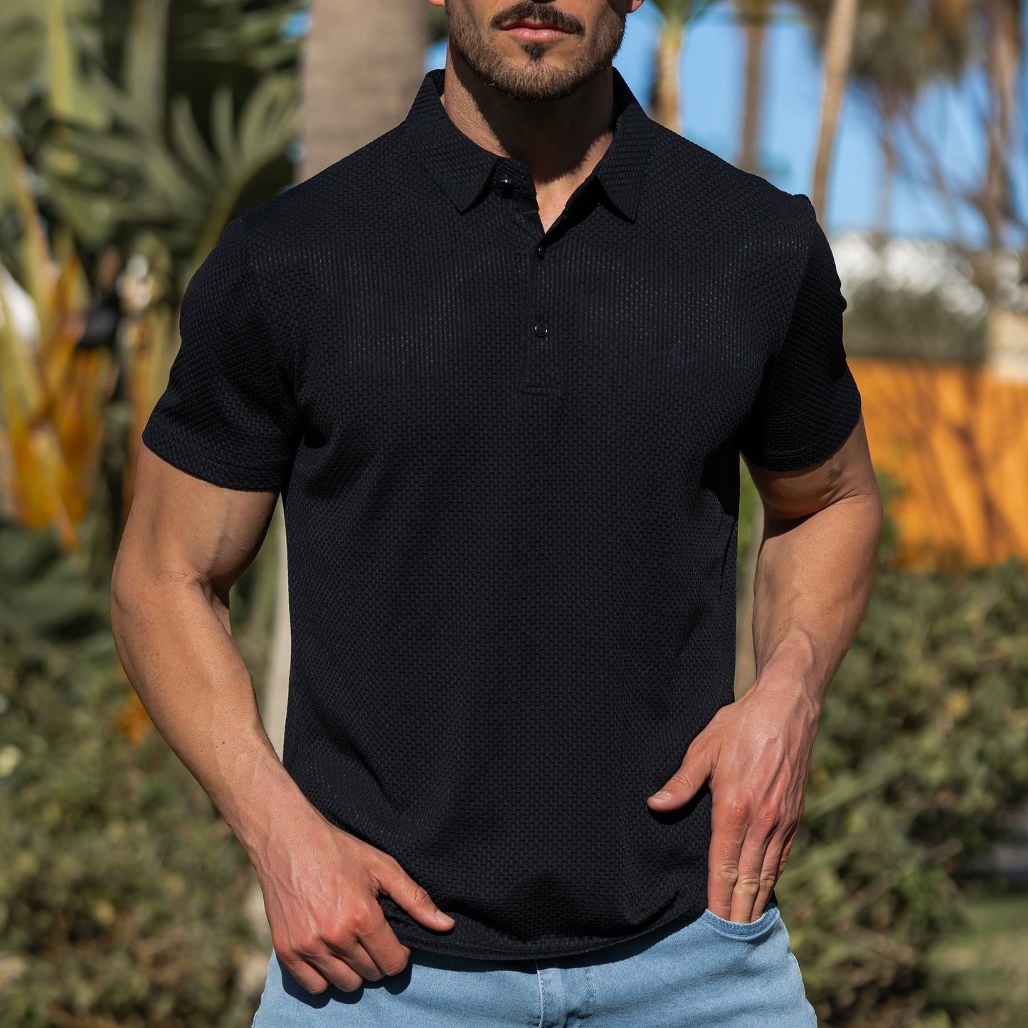 Men's Polo Shirt Minimalist Classic Short-Sleeve Collared Regular Fit Casual Smart-Casual Everyday Golf Sport Rowland