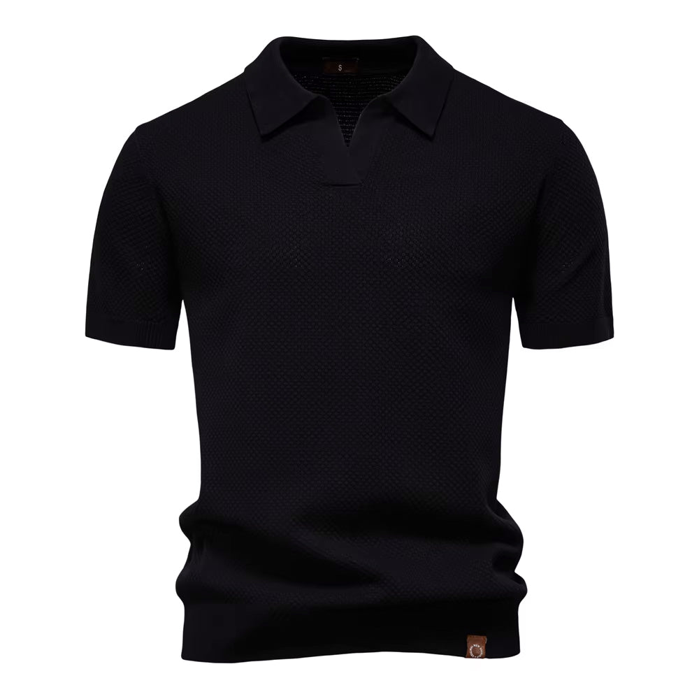 Men's Mesh Polo Shirt Short-Sleeve Collared Breathable Textured Casual Smart-Casual Everyday Golf Sport Regular Fit Osgood