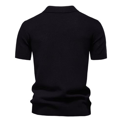 Men's Mesh Polo Shirt Short-Sleeve Collared Breathable Textured Casual Smart-Casual Everyday Golf Sport Regular Fit Osgood