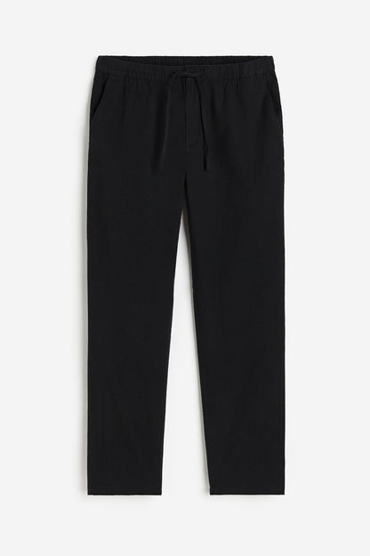 Men's Relaxed Fit Trousers Drawstring Elastic Waist Loose Tapered Casual Everyday Smart-Casual Lounge Halvard