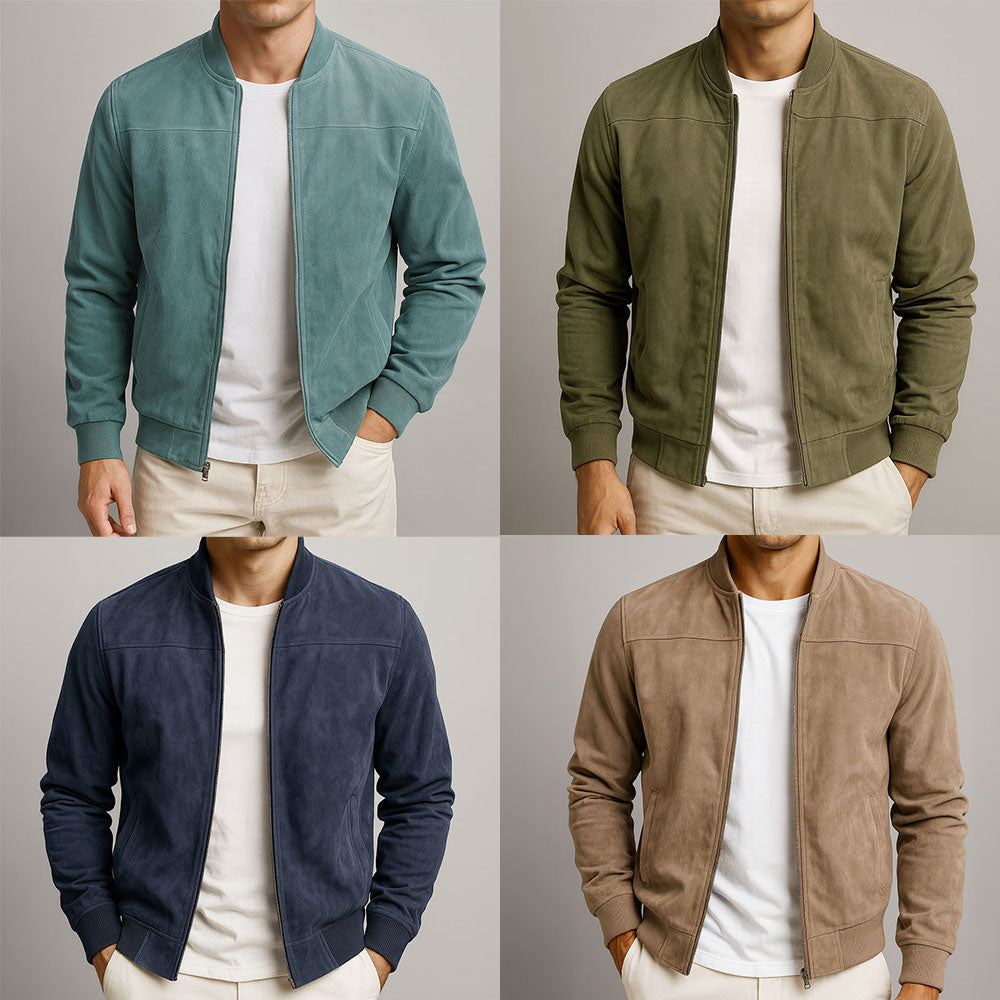 Men's Zip Jacket Minimalist Full-Zip Stand Collar Sleek Casual Layering Everyday Smart-Casual Streetwear Kellan