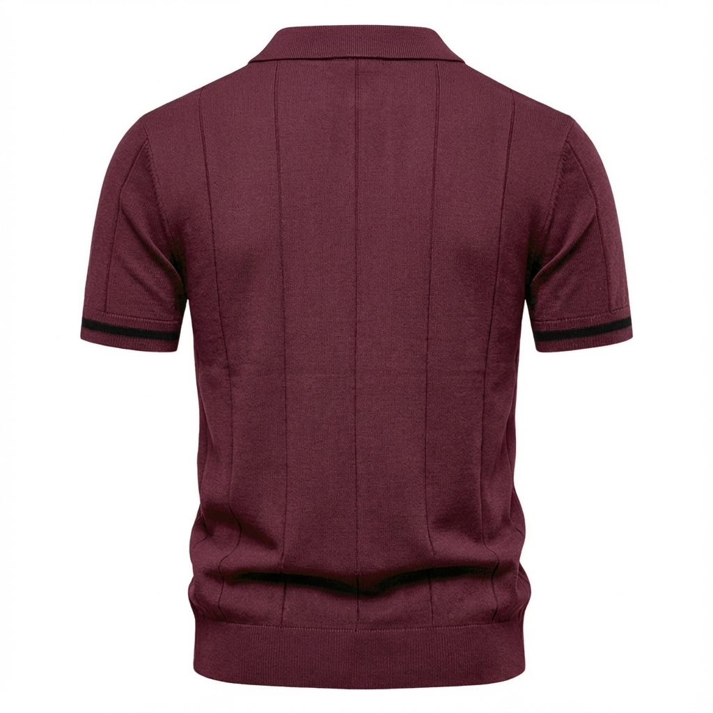 Men's Quarter-Zip Polo Shirt Short-Sleeve Collared Ribbed Casual Smart-Casual Everyday Golf Sport Regular Fit Weller