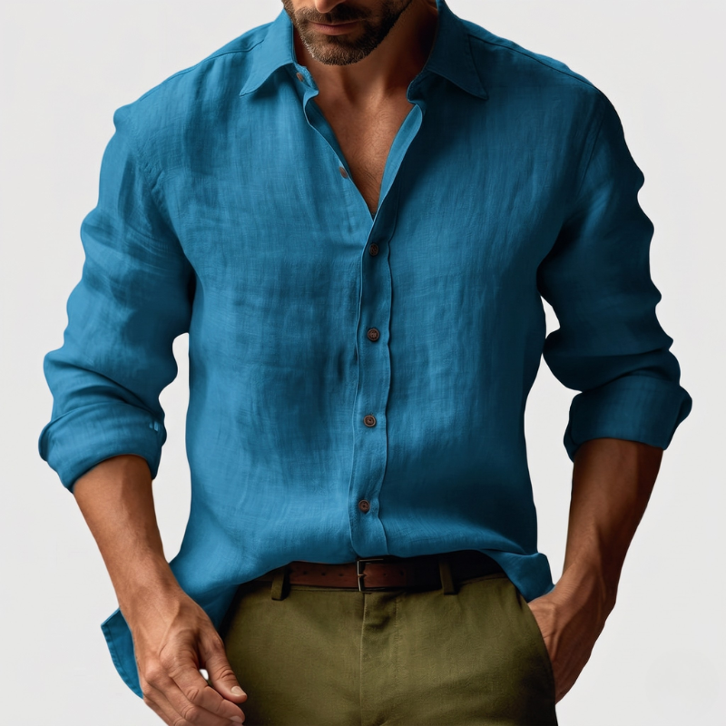 Men's Button-Down Shirt Classic Long-Sleeve Collared Smart-Casual Office Casual Everyday Relaxed Fit Alcott