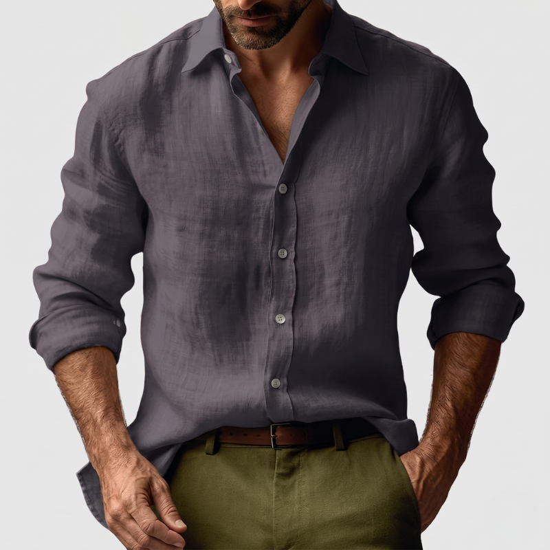 Men's Button-Down Shirt Classic Long-Sleeve Collared Smart-Casual Office Casual Everyday Relaxed Fit Alcott