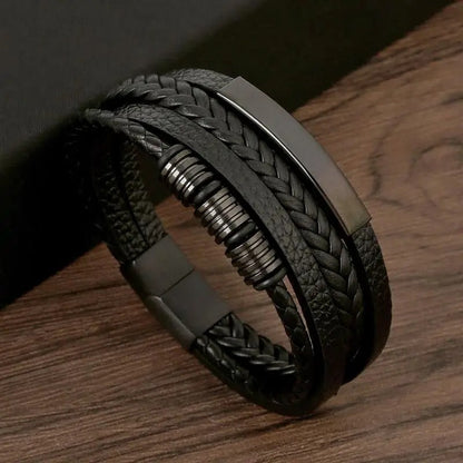 Men's Bracelet Beaded Adjustable Braided Cuff Casual Formal Smart-Casual Everyday Accessory Stackable Quentin