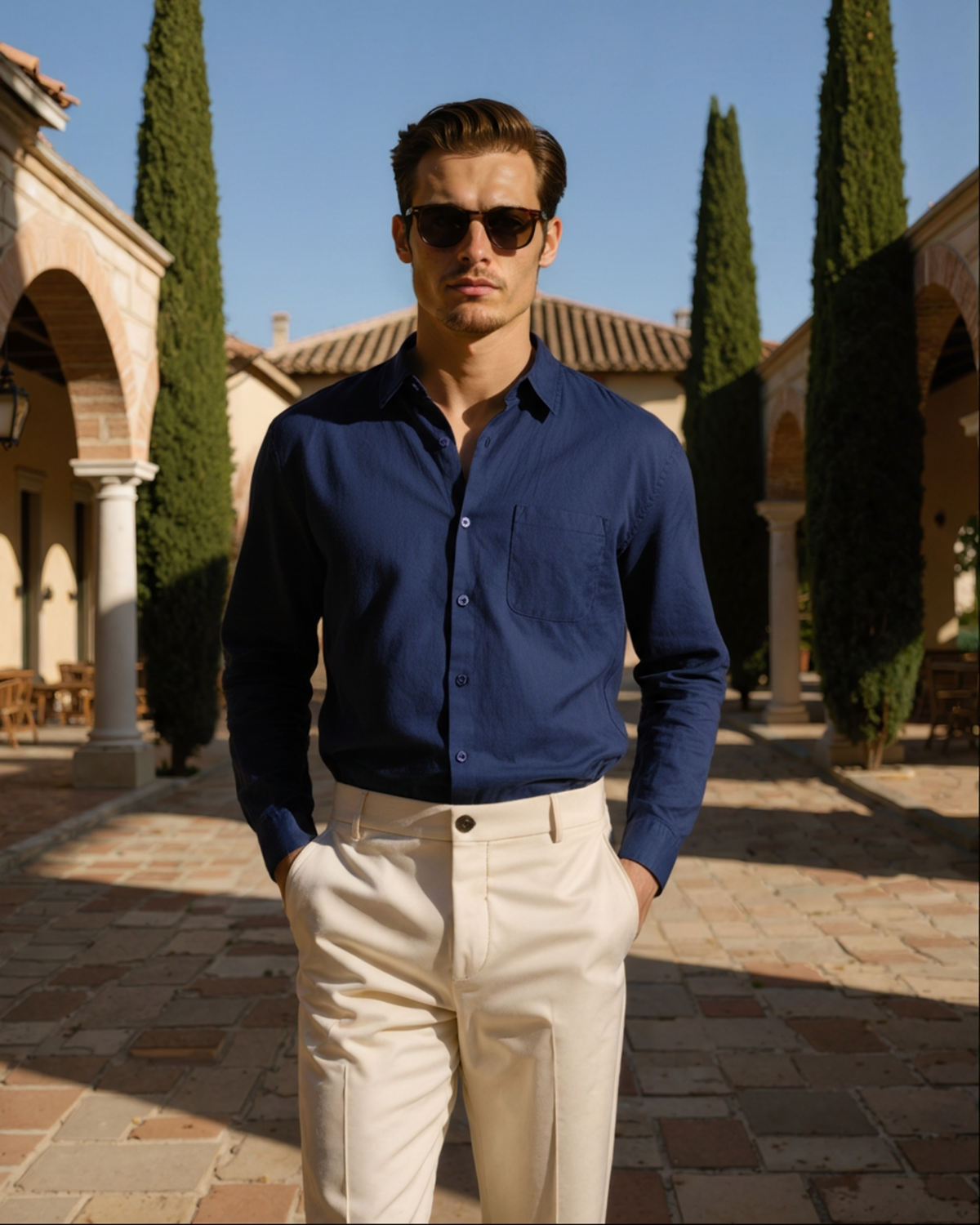 Men's Button-Up Shirt Classic Long-Sleeve Collared Casual Smart-Casual Office Everyday Relaxed Fit Versatile Corliss