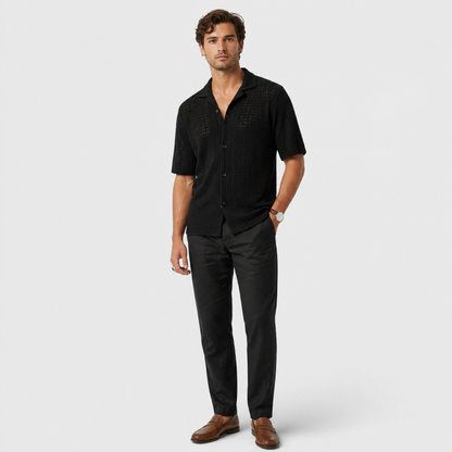 Men's Casual Shirt Button-Up Collared Elegant Smart-Casual Holiday Beach Relaxed Fit Everyday Colby