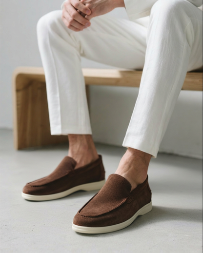 Men's Suede Loafers Slip-On Round Toe Moccasin Smart-Casual Office Casual Everyday Formal Leather Look Ellery
