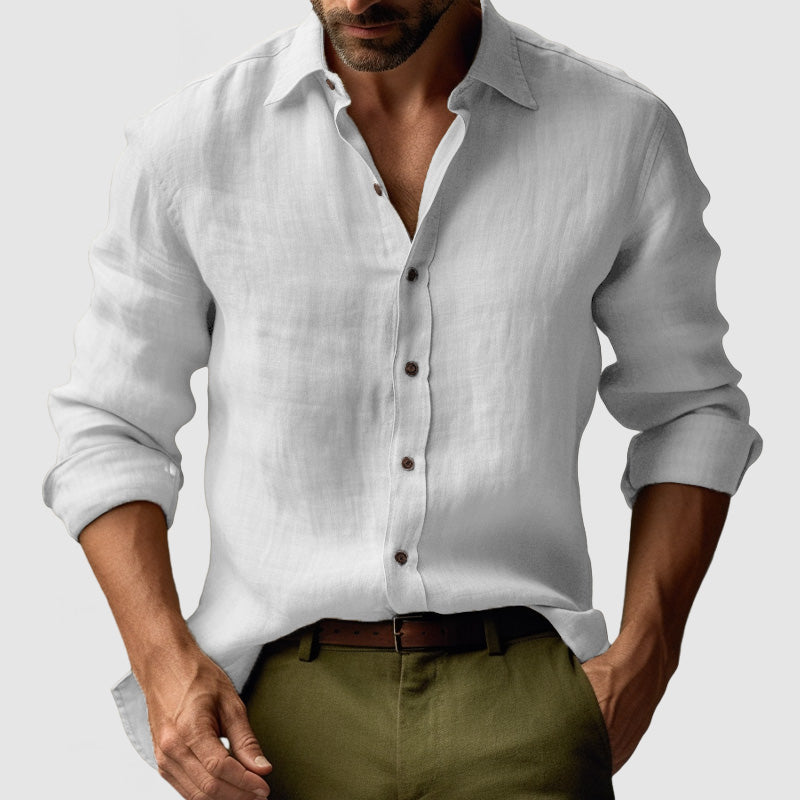 Men's Button-Down Shirt Classic Long-Sleeve Collared Smart-Casual Office Casual Everyday Relaxed Fit Alcott