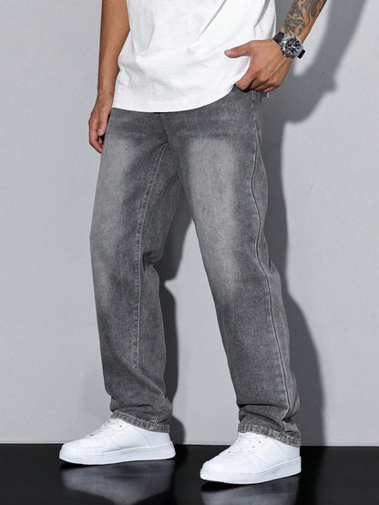 Men's Casual Straight Fit Jeans Versatile Everyday Wear Stylish Comfort
