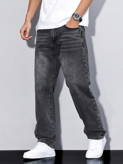 Men's Casual Straight Fit Jeans Versatile Everyday Wear Stylish Comfort