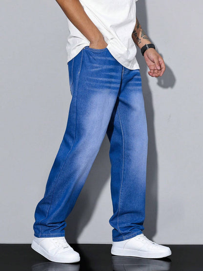 Men's Casual Straight Fit Jeans Versatile Everyday Wear Stylish Comfort
