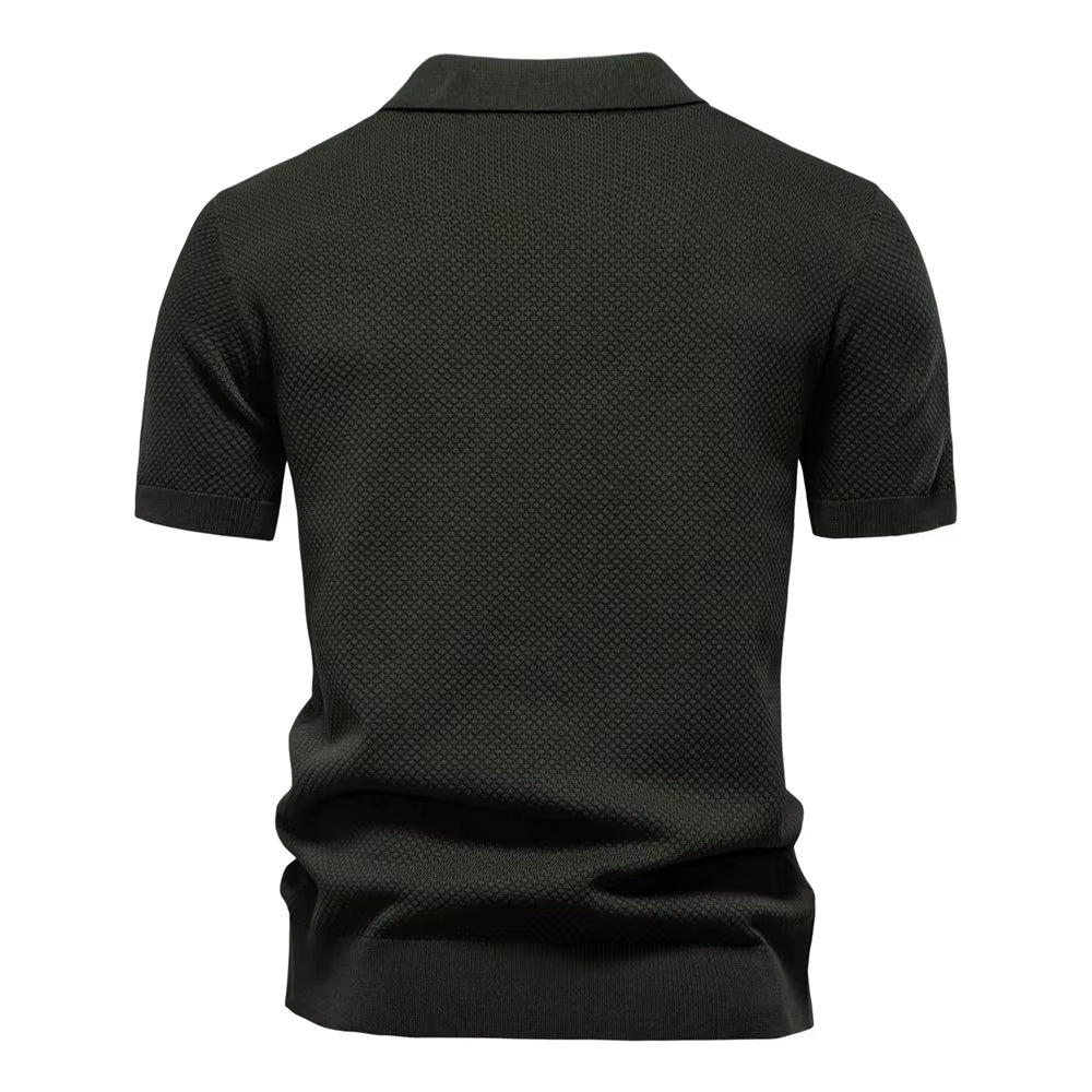 Men's Mesh Polo Shirt Short-Sleeve Collared Breathable Textured Casual Smart-Casual Everyday Golf Sport Regular Fit Osgood