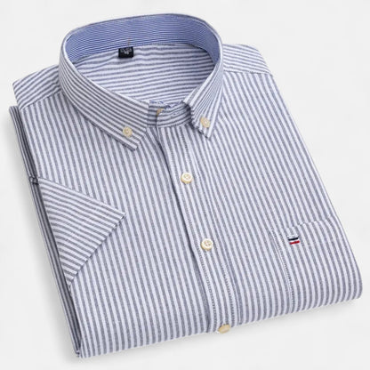 Men's Button-Up Shirt Classic Short-Sleeve Collared Casual Holiday Beach Smart-Casual Everyday Relaxed Fit Halsey