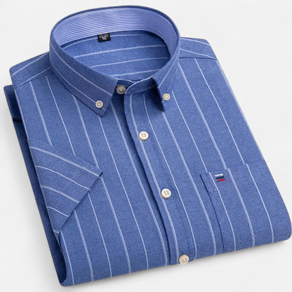 Men's Button-Up Shirt Classic Short-Sleeve Collared Casual Holiday Beach Smart-Casual Everyday Relaxed Fit Halsey