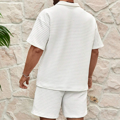 Men's Zip Polo & Shorts Set Two-Piece Co-Ord Matching Collared Casual Holiday Everyday Outfit Sebastian