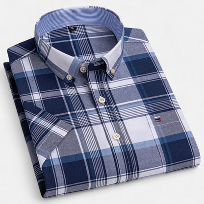 Men's Button-Up Shirt Classic Short-Sleeve Collared Casual Holiday Beach Smart-Casual Everyday Relaxed Fit Halsey